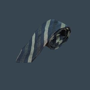 Men's Hughes Hatcher Suffrin Mens All Silk Striped Tie Black & Gold